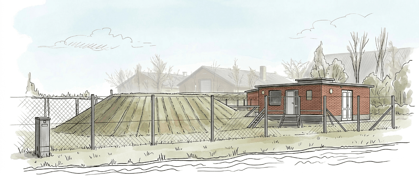 Illustration af Knud Strand Vandværk